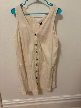 Old Navy Cream Button-Front Mini Dress
